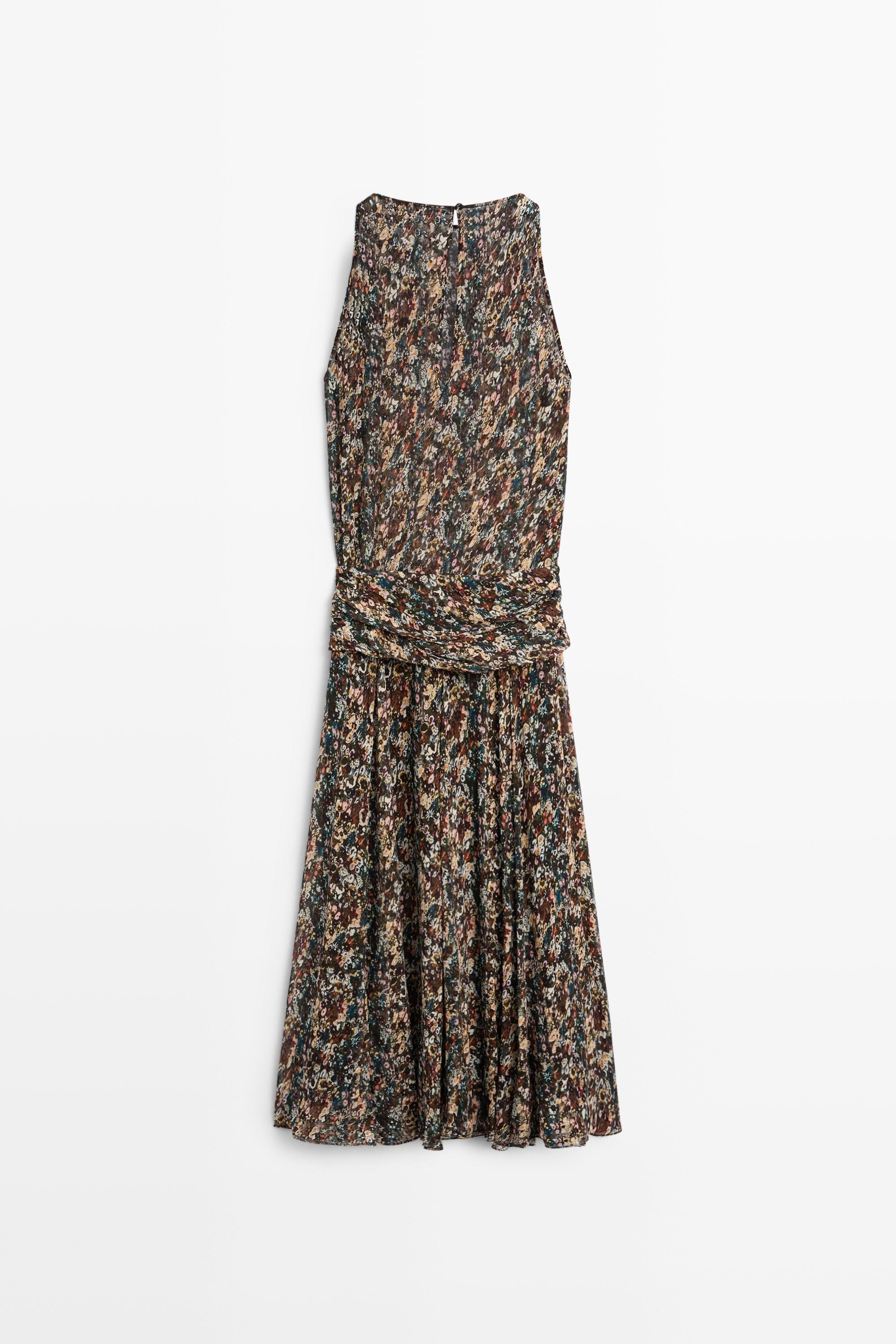 Printed dress with sash detail